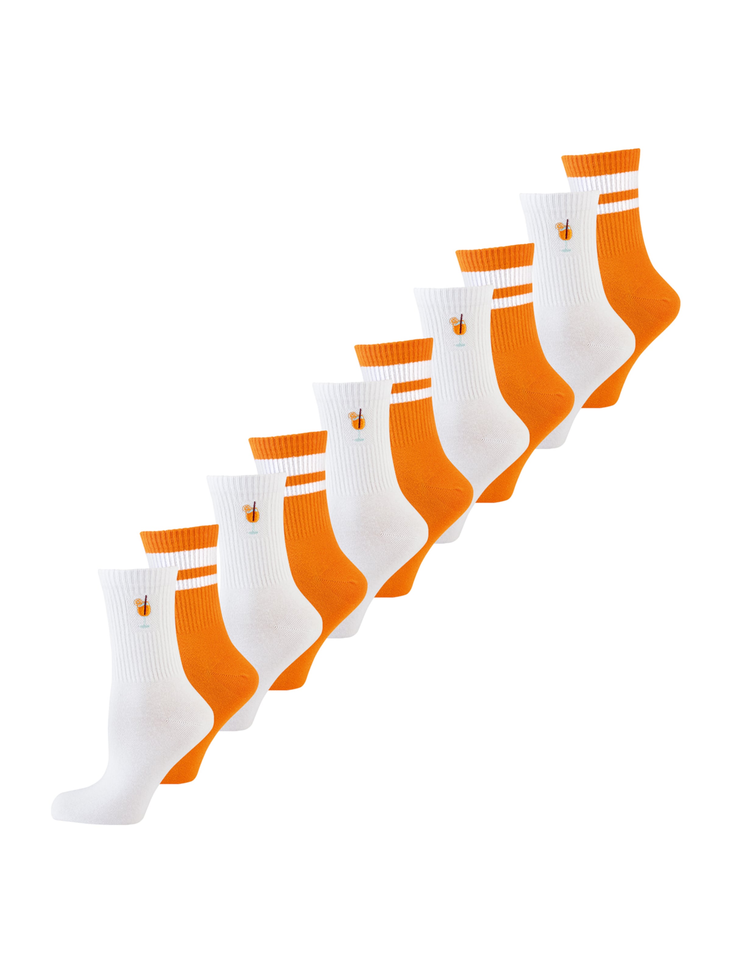 Nur Die Socks ' Statement Socken mit Stickerei ' in Orange: front