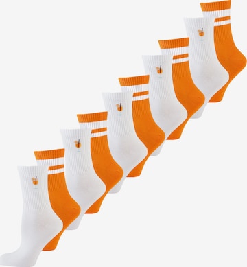 Nur Die Socks ' Statement Socken mit Stickerei ' in Orange: front