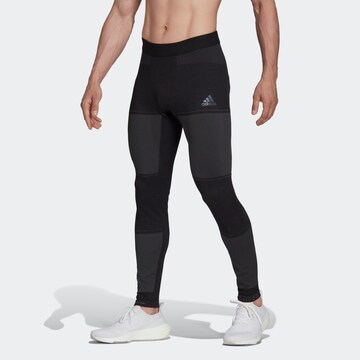 ADIDAS SPORTSWEAR Skinny Workout Pants 'X-City Warm ' in Black: front