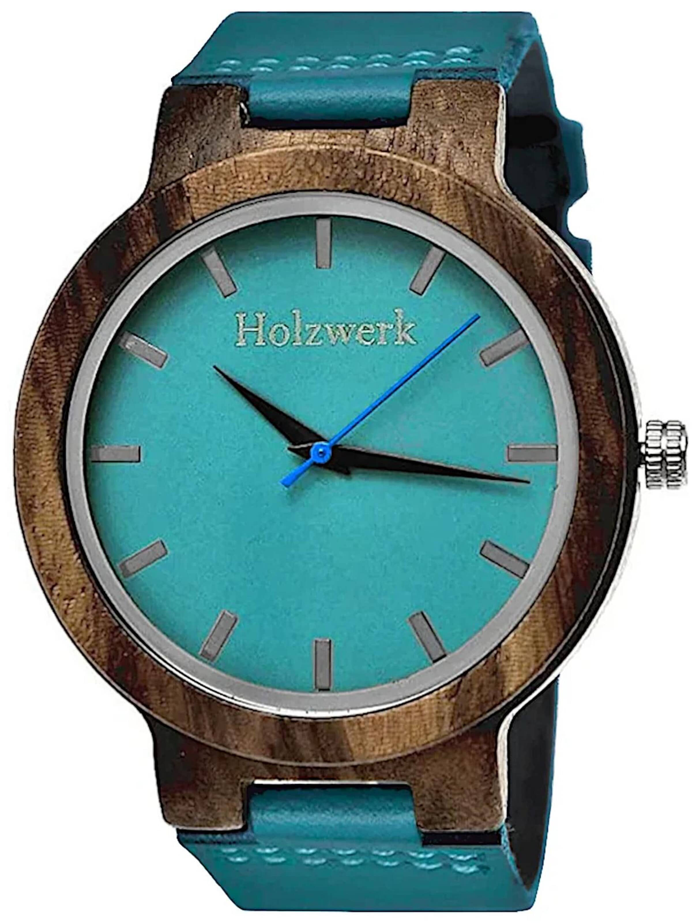 Holzwerk - Reloj analógico 'KAHLA' en azul: frente
