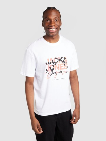 JACK & JONES Μπλουζάκι 'ARUBA' σε λευκό: μπροστά