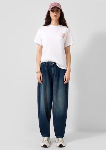 Barrel Jean à pince QS en bleu