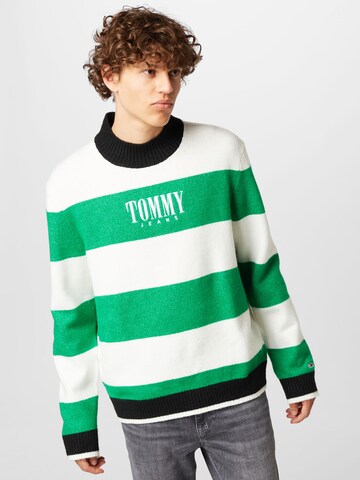 Tommy Jeans Trui in Groen: voorkant