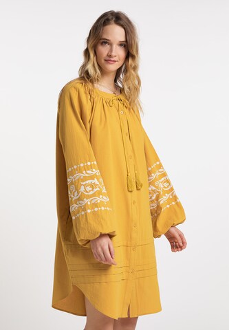 DreiMaster Vintage - Vestido camisero en amarillo: frente