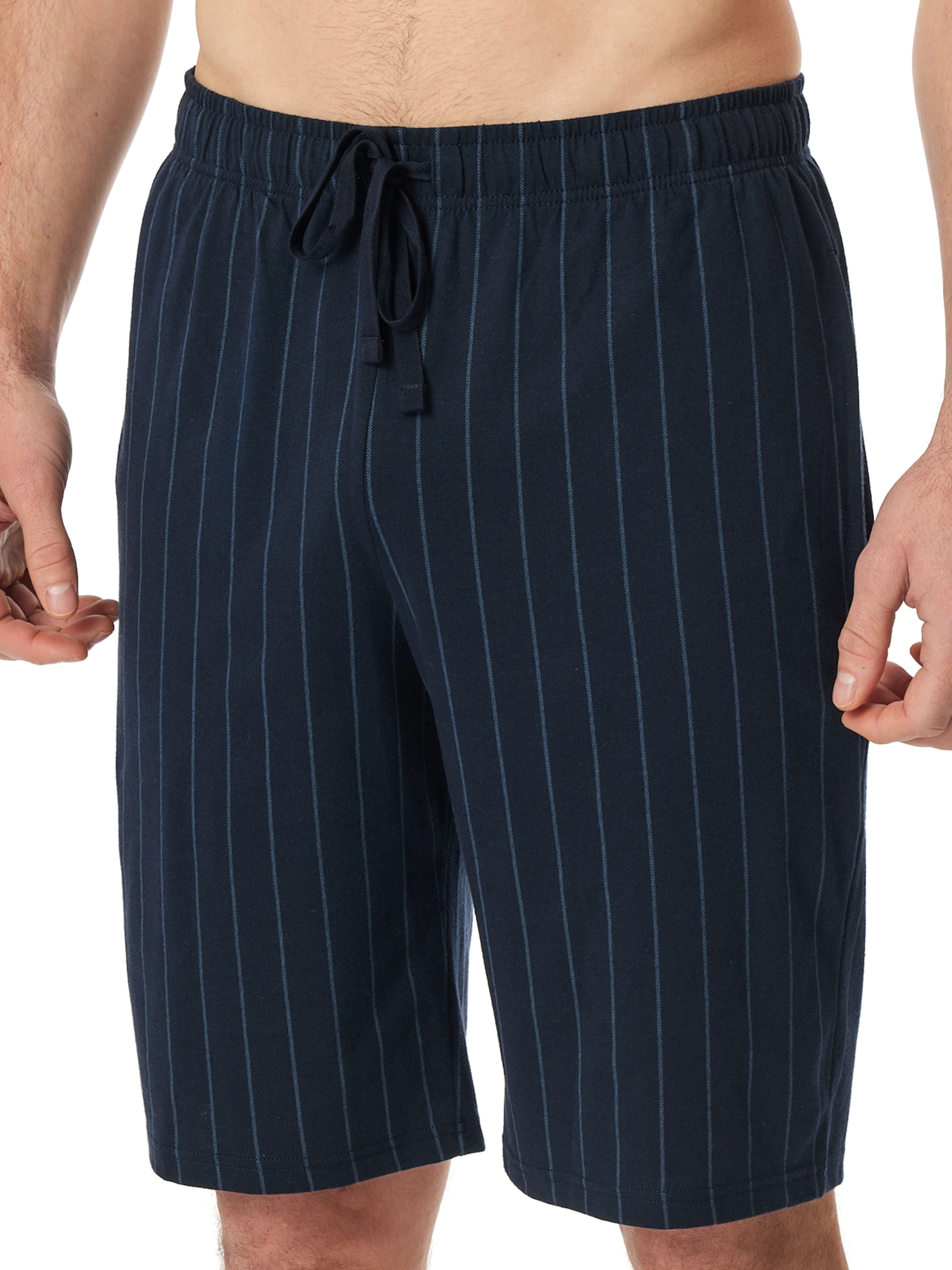 SCHIESSER Pyjamashorts ' Lounge Series ' in Blau: Vorderseite