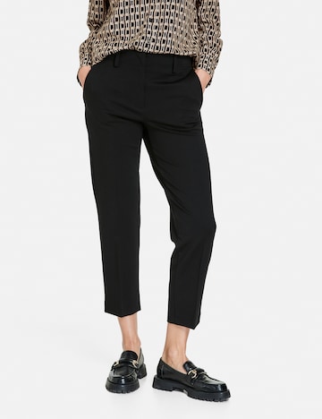 GERRY WEBER Slim fit Trousers with creases in Black: front