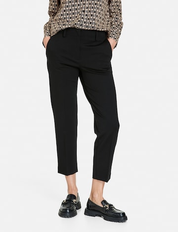 GERRY WEBER - Slimfit Pantalón de pinzas en negro: frente