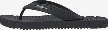 Pepe Jeans T-Bar Sandals in Black: front