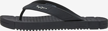 Pepe Jeans T-Bar Sandals in Black: front