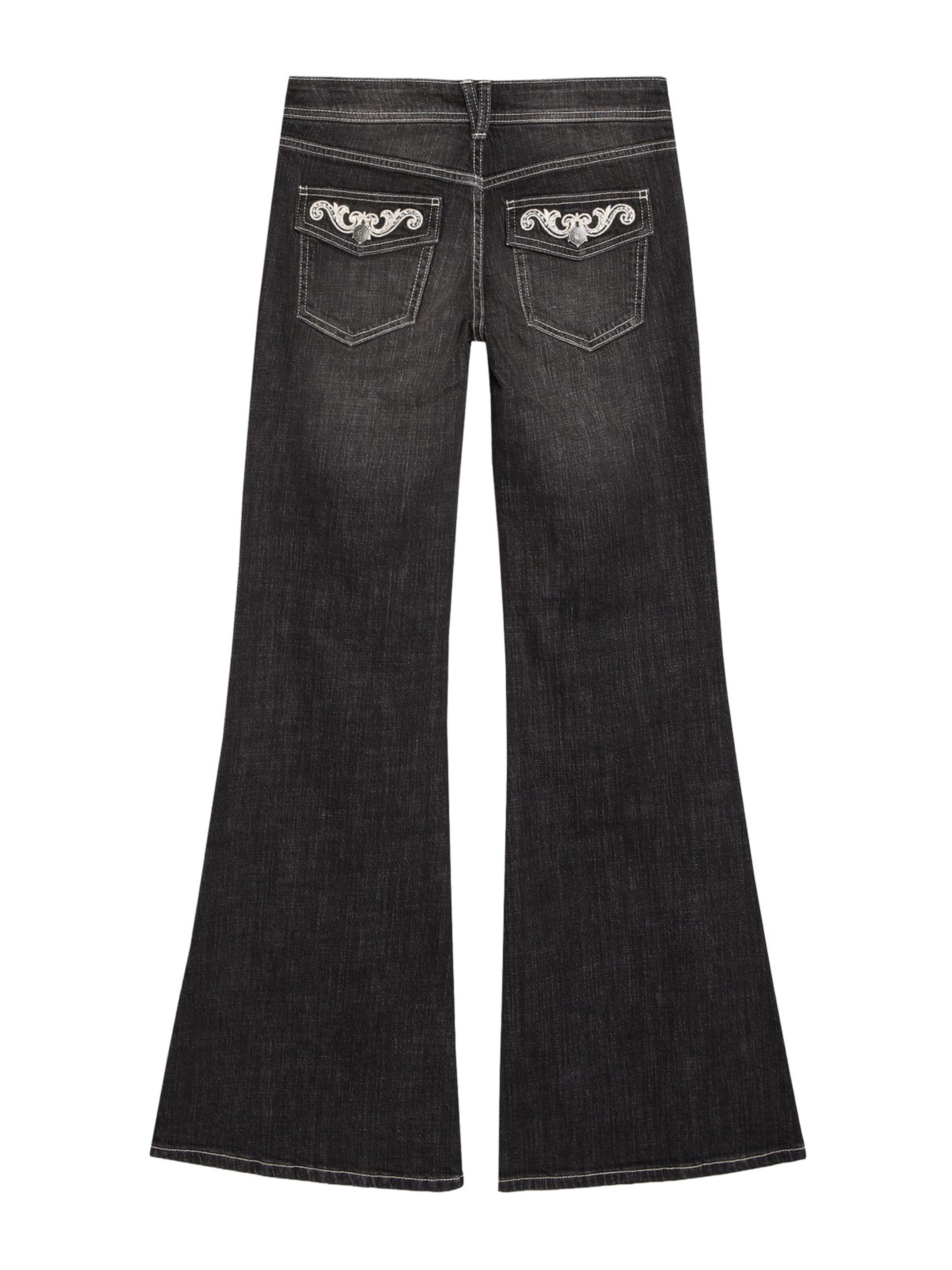 Bershka Flared Jeans in Black: back