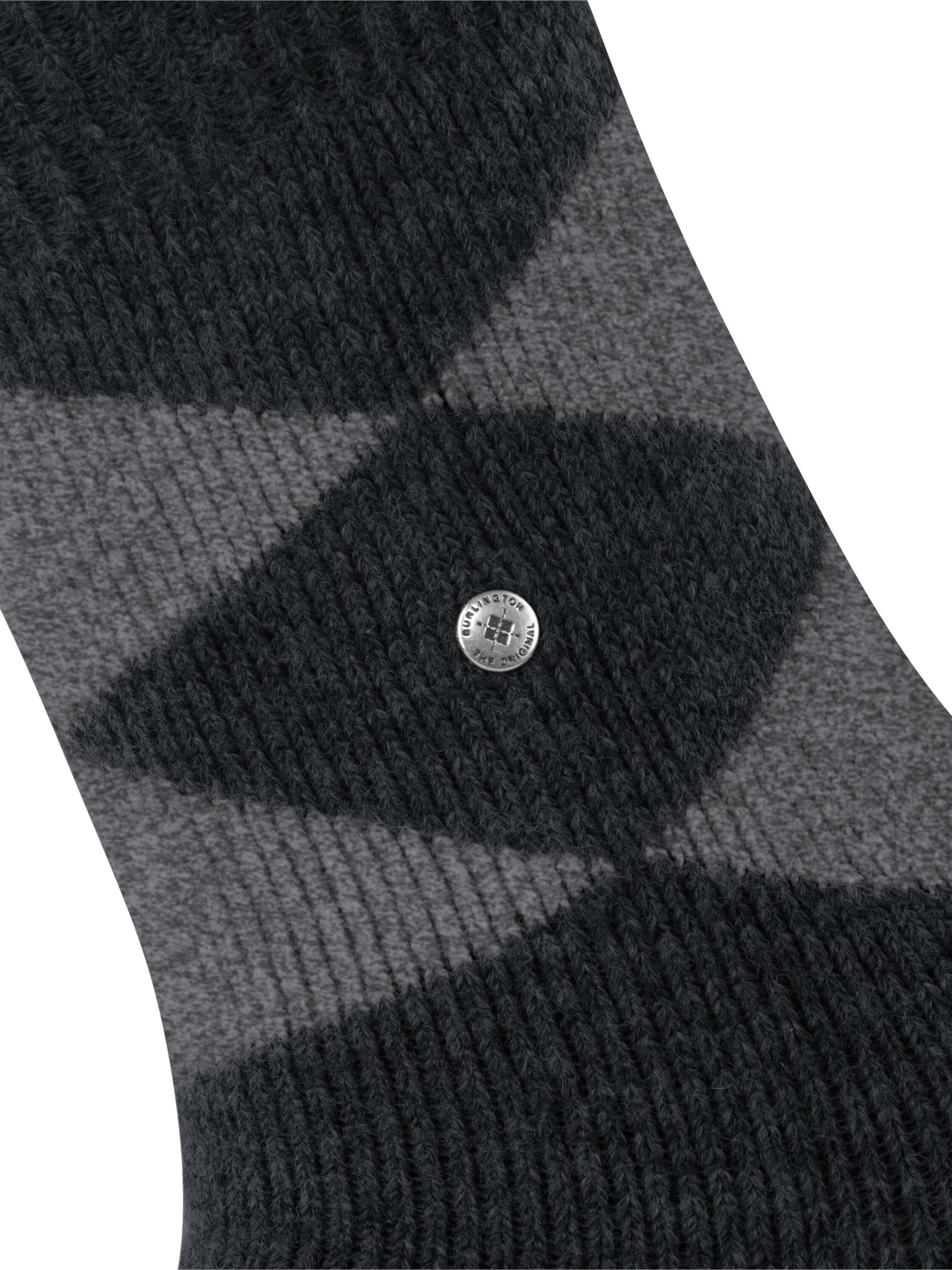 BURLINGTON Socken 'Cosy Argyle'‌‌‌‌ in Schwarz