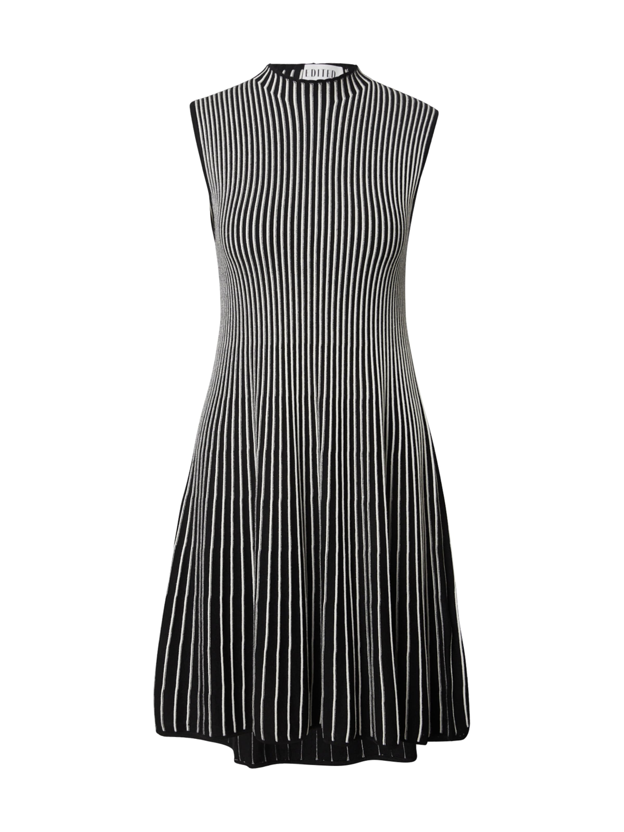 EDITED Stickkleid 'Lillesol' in Schwarz: Vorderseite