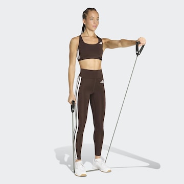 ADIDAS PERFORMANCE Skinny Sporthose 'Optime Essentials' in Braun