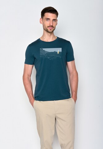 Maglietta 'Nature Cliffsail' di GREENBOMB in blu: frontale