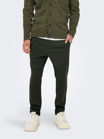 Only & Sons Regular Broek 'LINUS' in Groen: voorkant