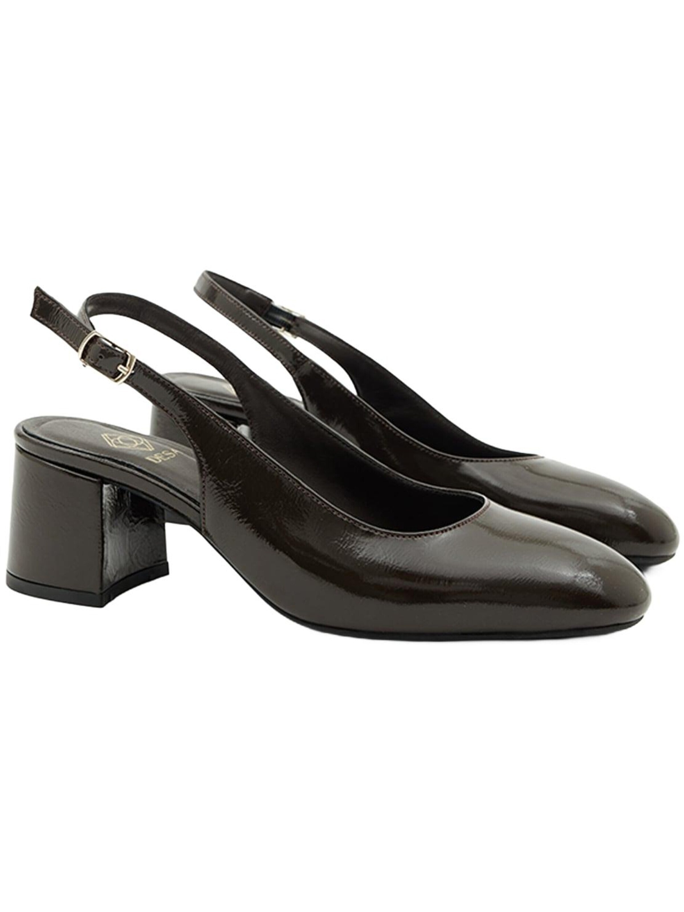 Desa Slingback pumps 'Slingback-Blockabsatz' in Brown: front