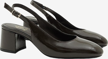 Desa Slingpumps 'Slingback-Blockabsatz' in Bruin: voorkant