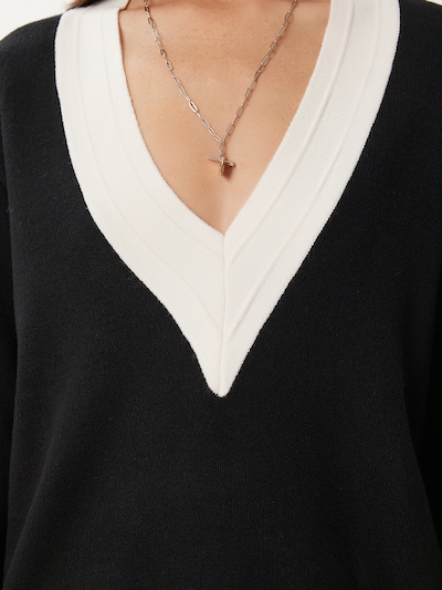 Happiness İstanbul Pullover i creme / sort, Produktvisning