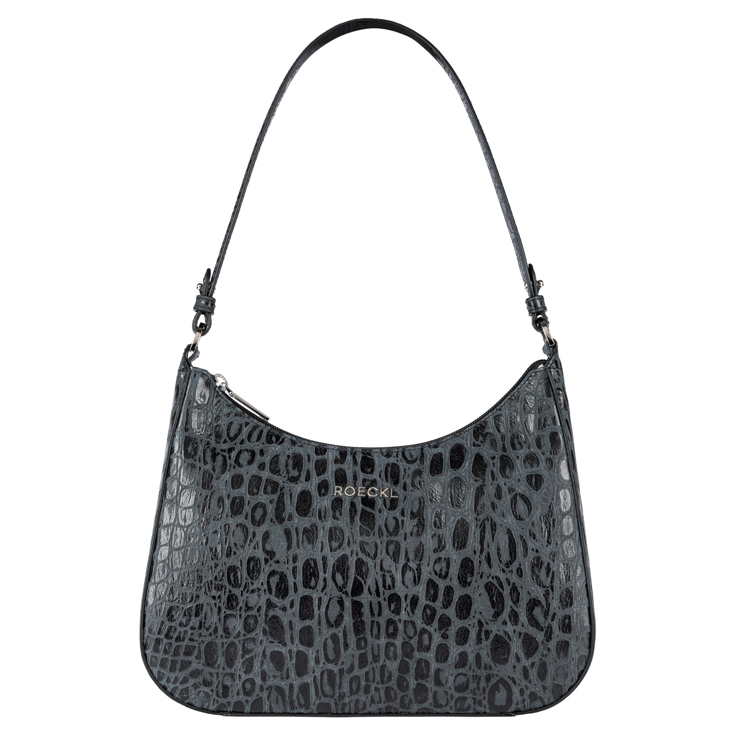 Borsa a spalla 'CLEO SCHULTERTASCHE CROCO SMALL' di Roeckl in nero: frontale