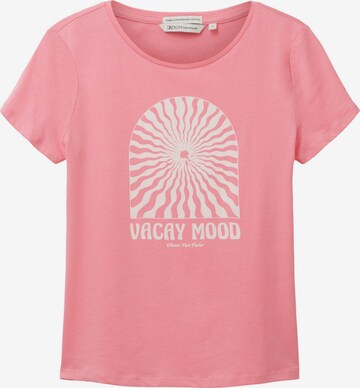 T-shirt TOM TAILOR DENIM en rose : devant