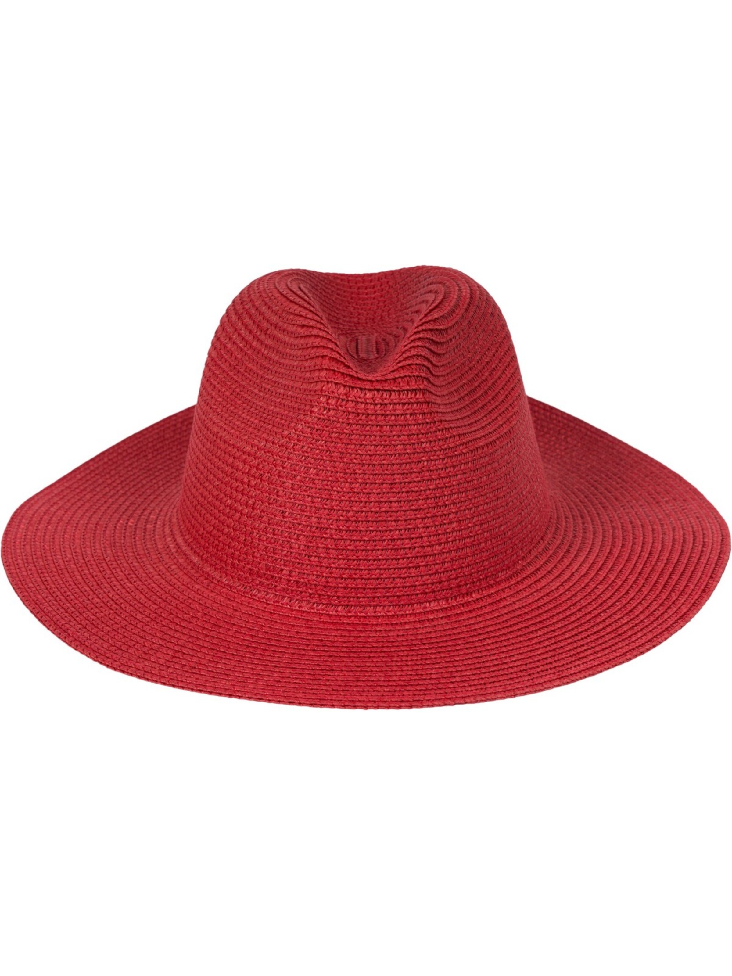 styleBREAKER Hat 'Panama Strohhut - Knautschhut' in Red