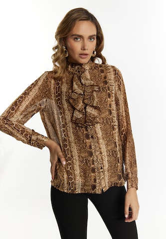 faina Blouse in Bruin: voorkant