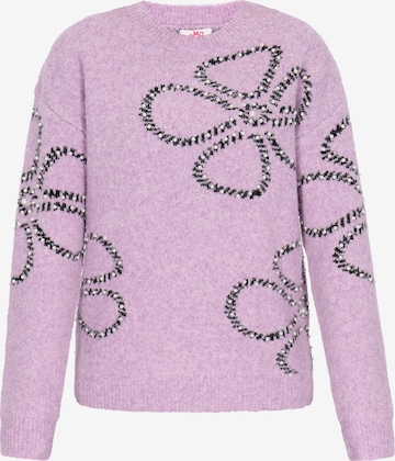 MYMO Oversized neulepaita 'Young Fashion' värissä lila: etupuoli