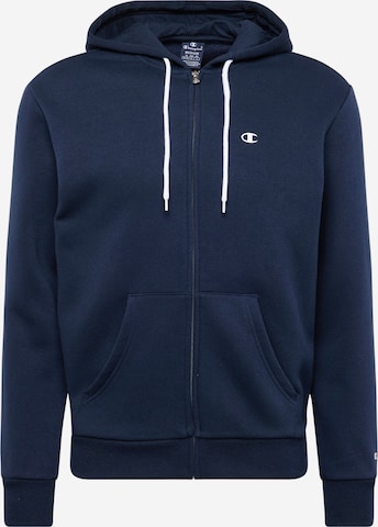 Champion Authentic Athletic Apparel Zip-Up Hoodie in Blue: front