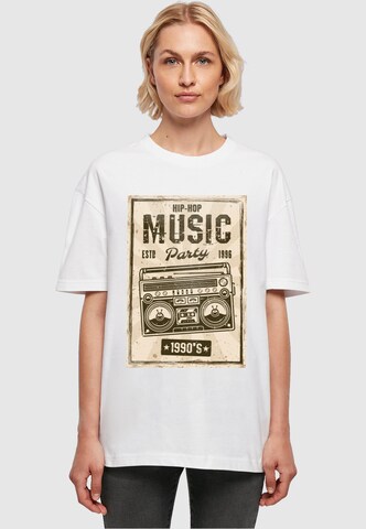 T-shirt 'Retro Boom' Mister Tee en blanc : devant