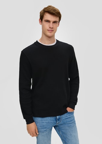 s.Oliver Sweatshirt in Zwart: voorkant