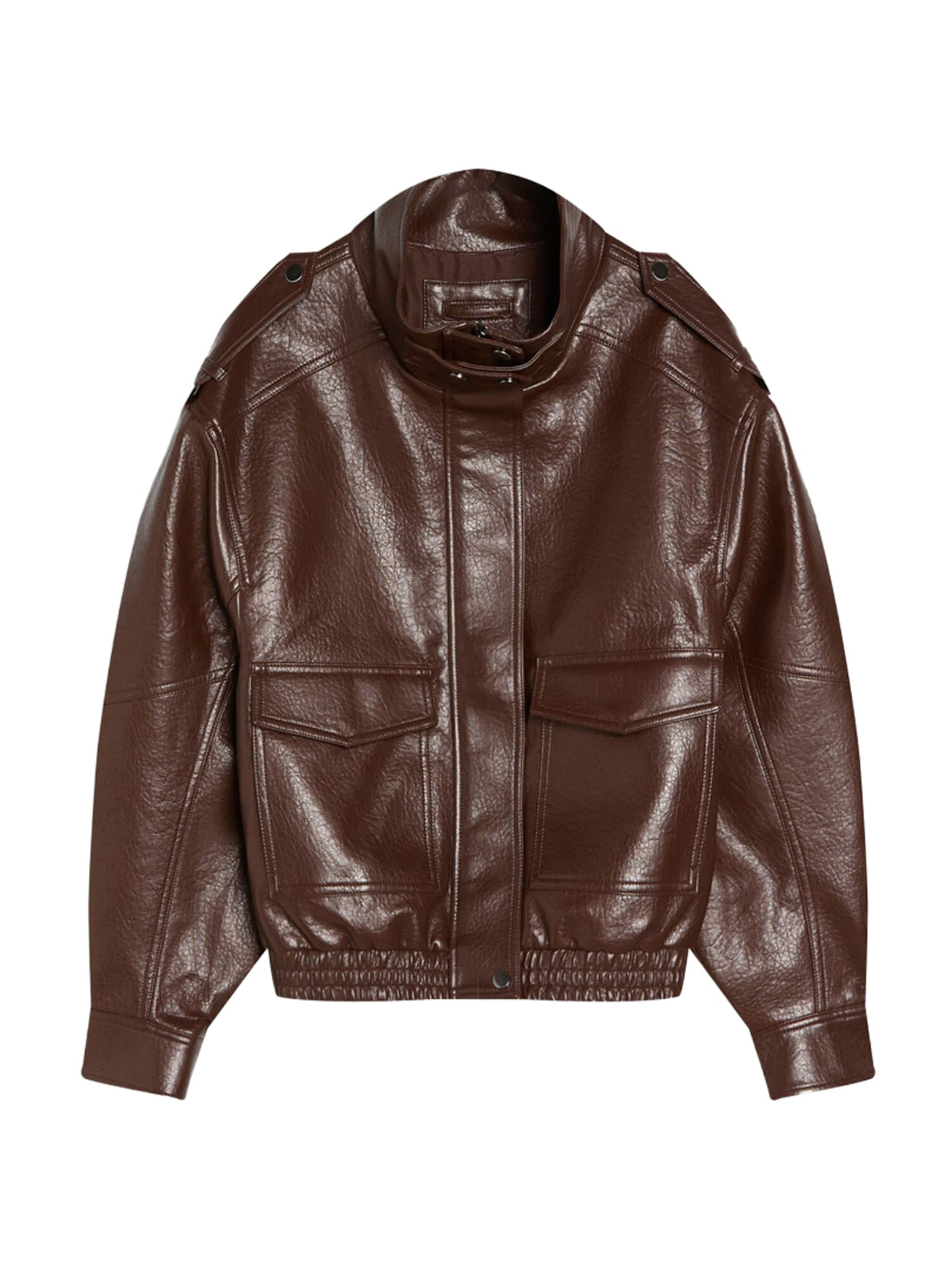 Bershka Veste mi-saison en chocolat, Vue avec produit