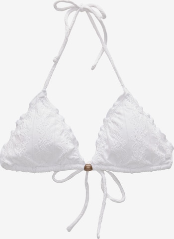 Pull&Bear Triangel Bikinitop in Weiß: predná strana
