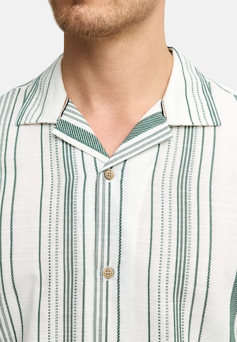 INDICODE JEANS Regular fit Button Up Shirt 'Kiss' in White