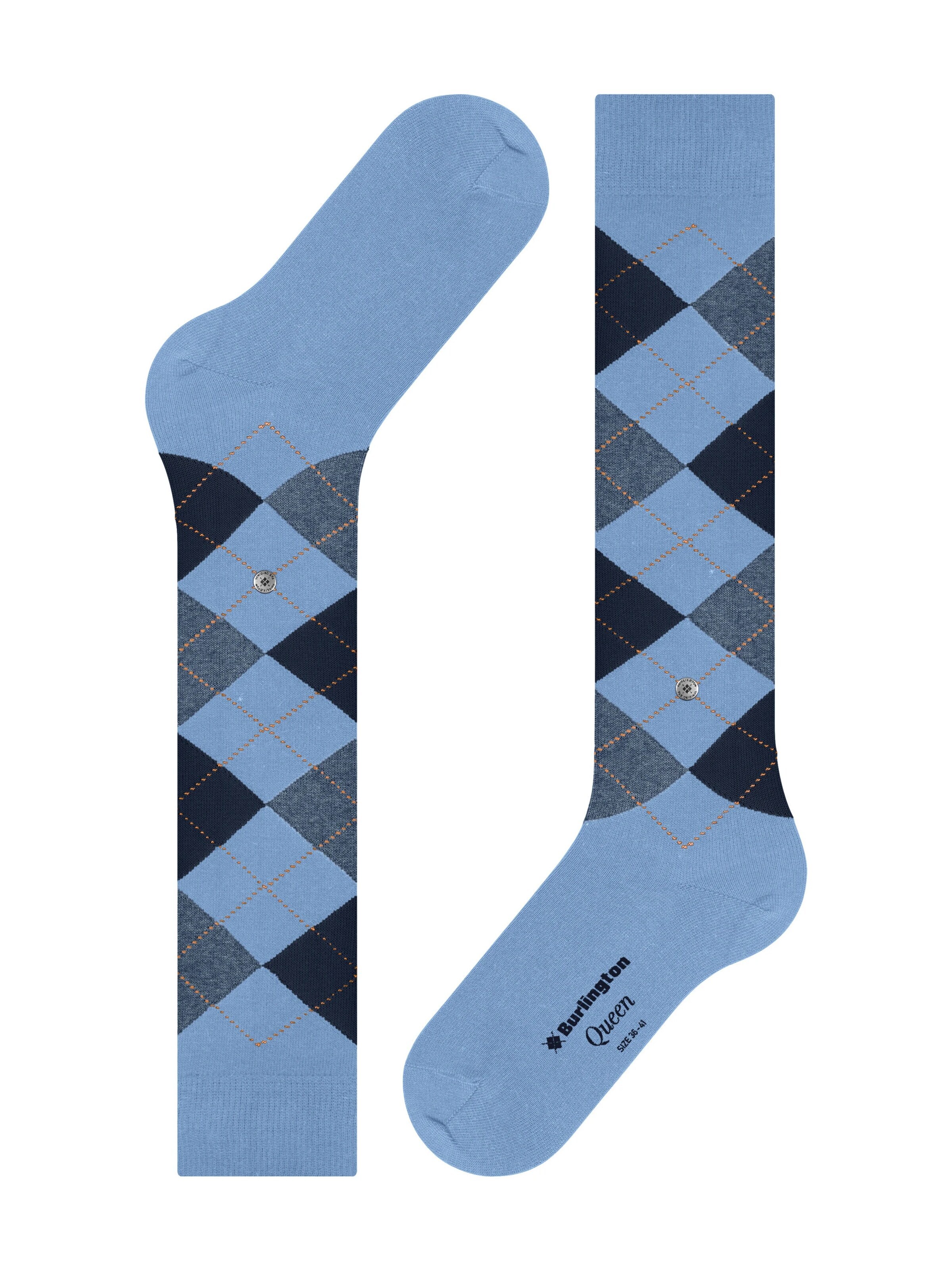 BURLINGTON Overknee Strümpfe 'Queen'‌‌‌‌‌ in Blau: Vorderseite