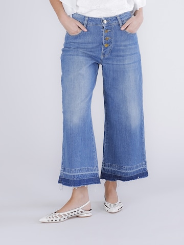CAFè NOIR Wide leg Jeans in Blauw: voorkant