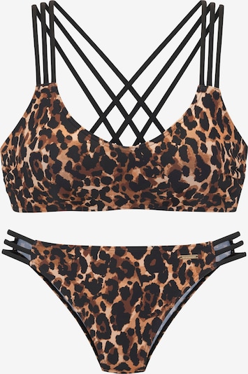 XS/C/D dydžio Bikinis iš Bruno Banani, spalva – ruda / brokato spalva / juoda, Prekių apžvalga