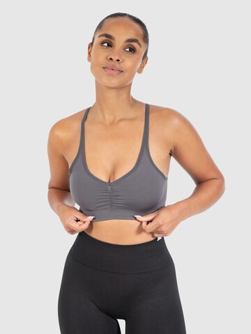 Bustier Soutien-gorge de sport ' Solid Scrunch ' Smilodox en gris : devant
