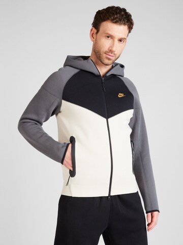 Nike Sportswear Sweatjakke 'TCH FLEECE' i grå: forside