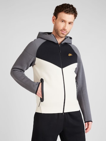 Nike Sportswear Zip-Up Hoodie 'TCH FLEECE' in Grey: front