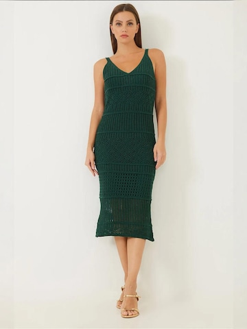 Bianco Lucci Strickkleid in Grün: Vorderseite
