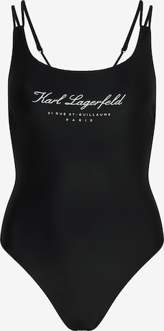 Karl Lagerfeld Μπουστάκι Ολόσωμο μαγιό 'Hotel' σε μαύρο: μπροστά