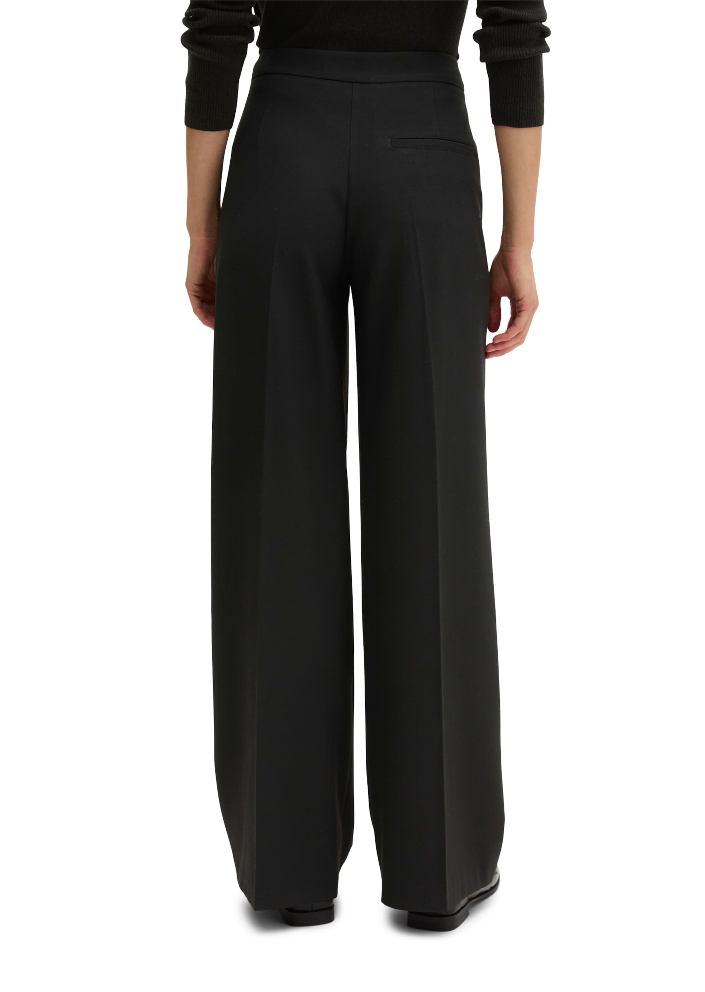 Marc O'Polo Loose fit Trousers with creases in Black