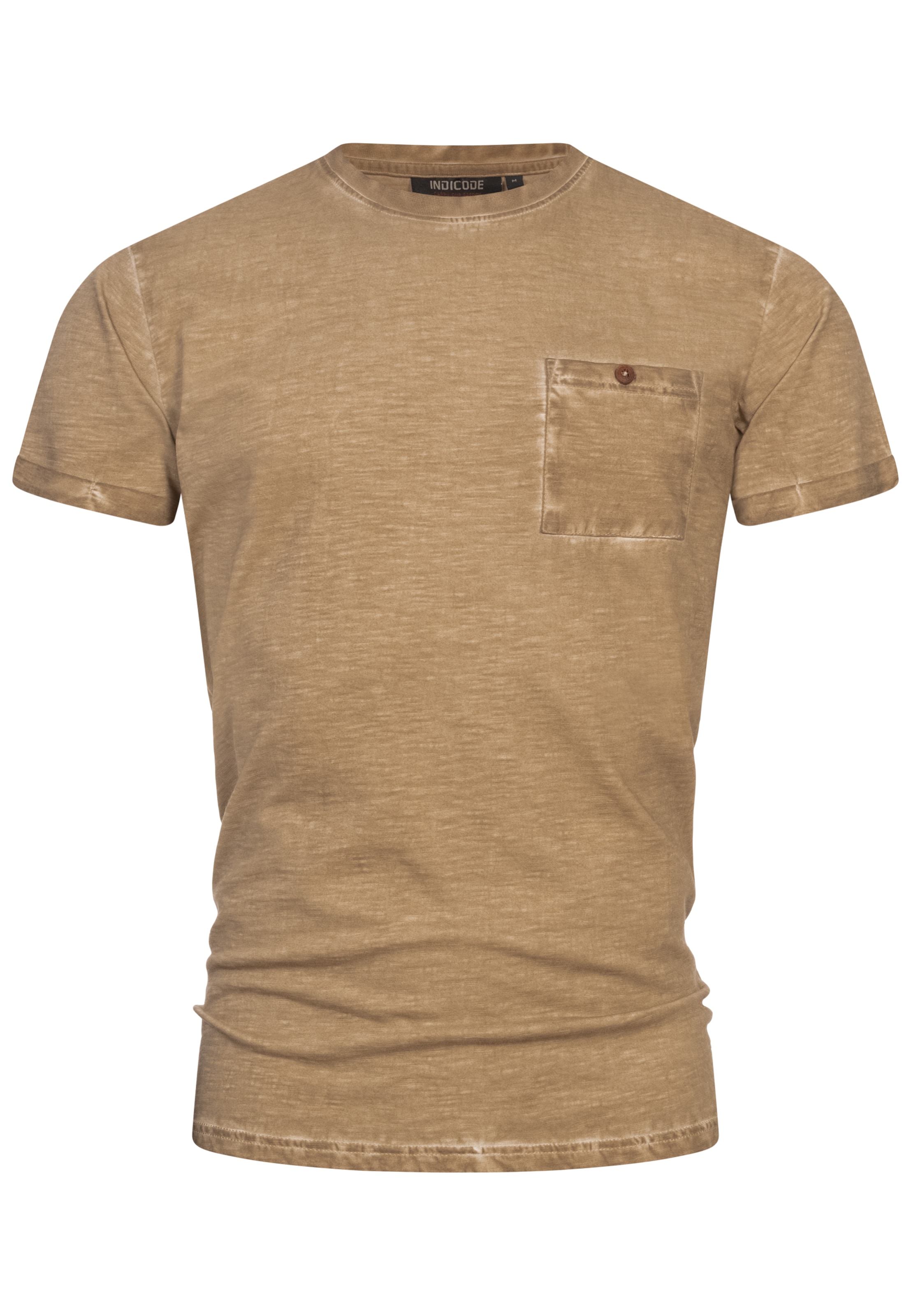 T-Shirt INDICODE JEANS en beige : devant