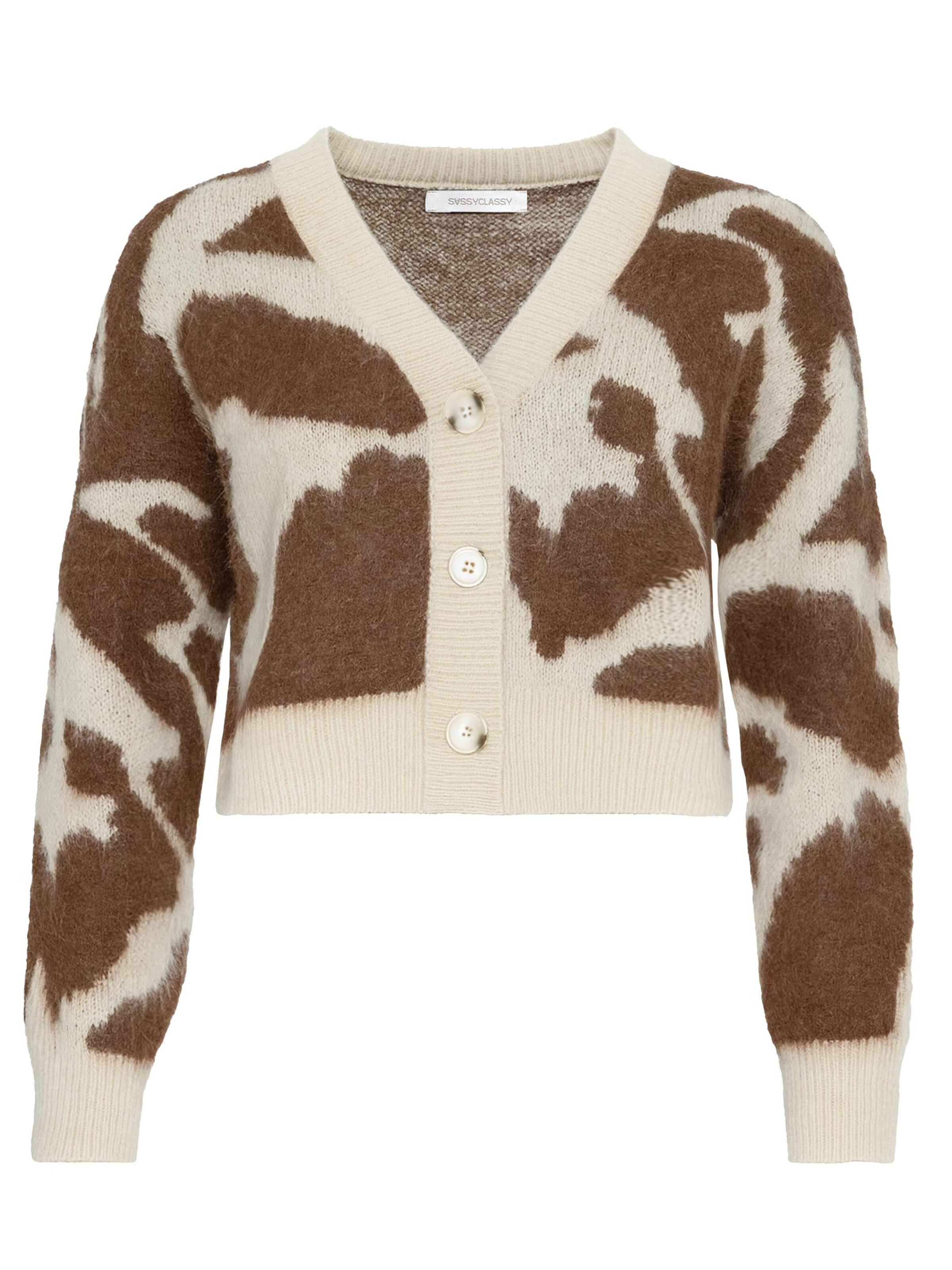 SASSYCLASSY Oversizestrickjacke‌‌‌‌‌ in Braun: Vorderseite