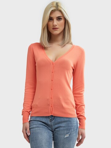 Influencer Knit Cardigan in Orange: front