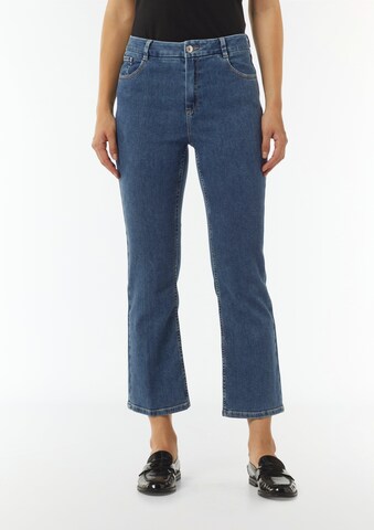 COMMA Flared Jeans in Blauw: voorkant