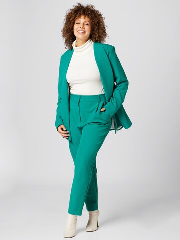 Guido Maria Kretschmer Curvy Tapered Pleat-Front Pants 'Inka' in Green