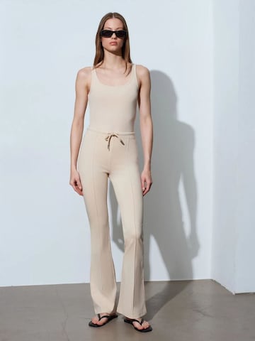 Dilvin Flared Pants in Beige