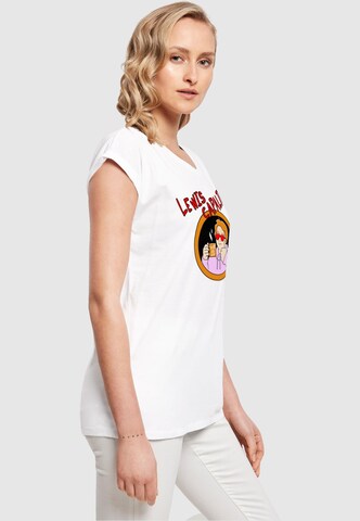 Merchcode T-Shirt 'Lewis Capaldi - Capal Tea' in Weiß