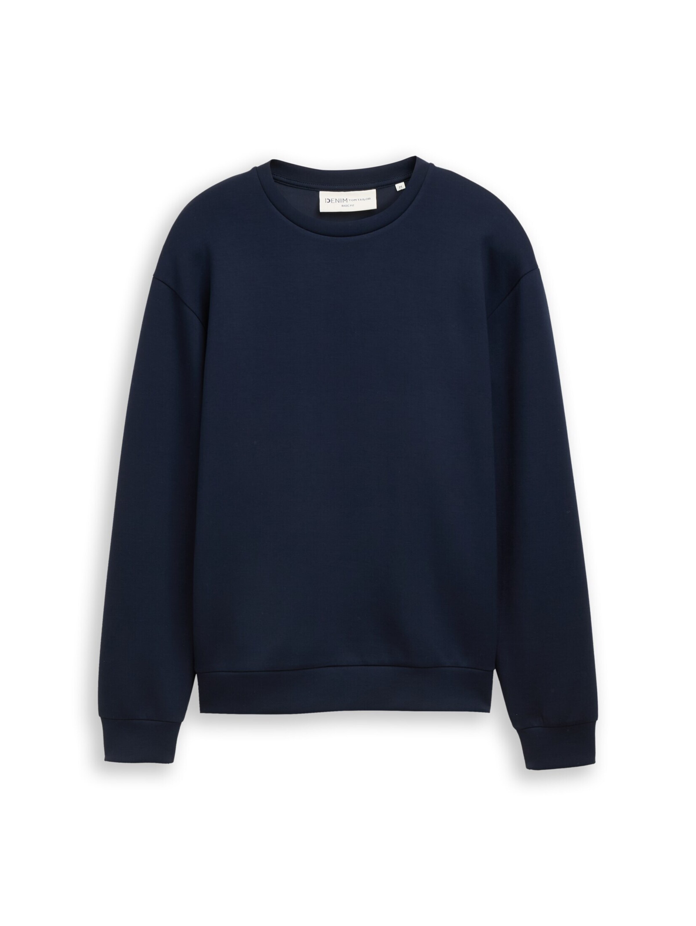 TOM TAILOR DENIM Sweatshirt 'Basic Scuba' in Blue: front
